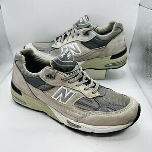 New Balance Made in UK 991v1 M991GL Sneakers Mens 9.5D Gray White Trainers Shoes